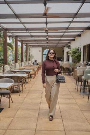 chocolate bow tie ribbed top