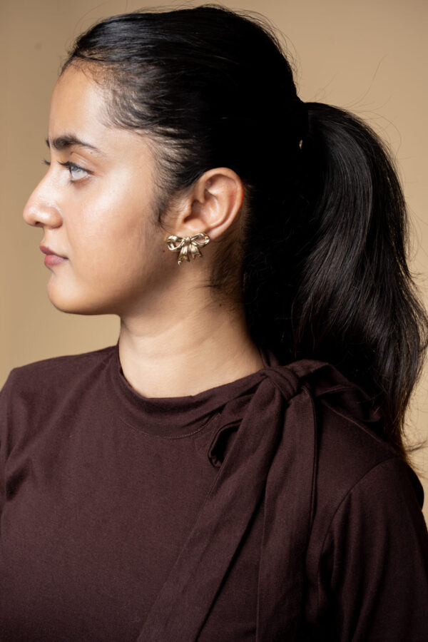 chocolate bow tie ribbed top