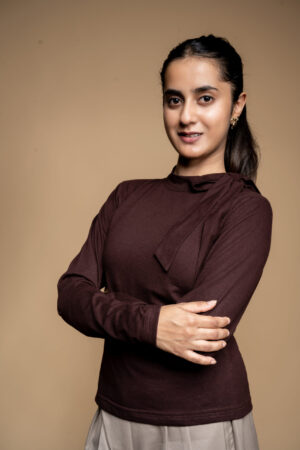 chocolate bow tie ribbed top