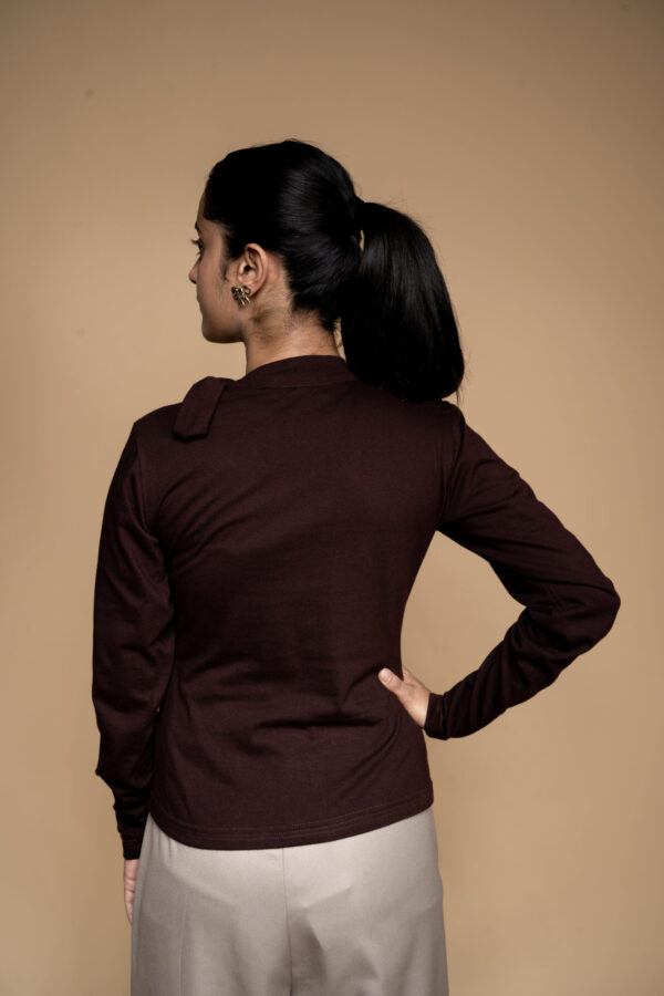 chocolate bow tie ribbed top