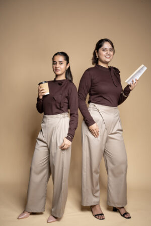 chocolate bow tie ribbed top